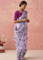 Brasso Lavender Festival Wear Printed Saree